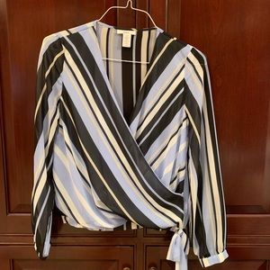 Bar III Fancy striped sheer blouse